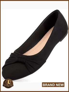 Faux Suede Ballet Flats Slip On Comfortable Memory Foam Work Shoes